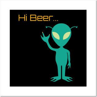 Alien Beer Funny Posters and Art